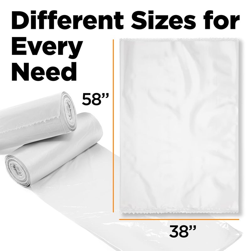 ToughBag 55-60 Gallon Contractor Trash Bags, 2.5 Mil Heavy Duty Clear (50 Count) â€“ Made in USA - Image 2